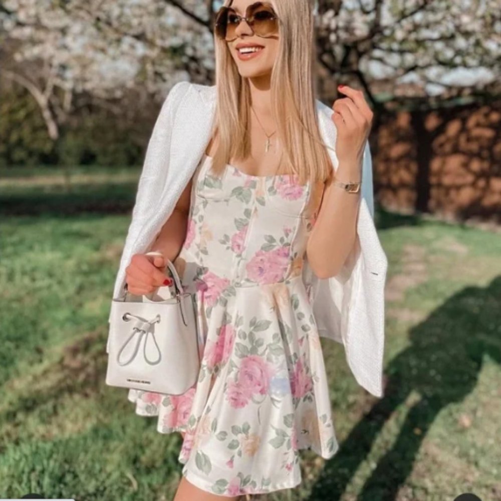 BLOGGER'S FAVE! Zara Corset Style Floral Mini Dress NWT - Picture 12 of 16